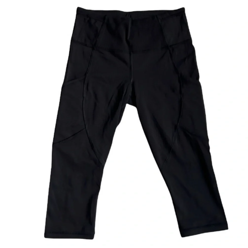 Lululemon Outrun 17" Crop Leggings Black Size 6 - Picture 2 of 13